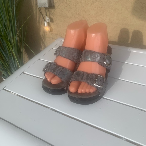 Dansko grey blue iridescent leather slip on clog size 5.5-6 (European 36) - Picture 2 of 14